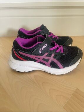 ASICS Kids' Black and Pink Athletic Sneakers